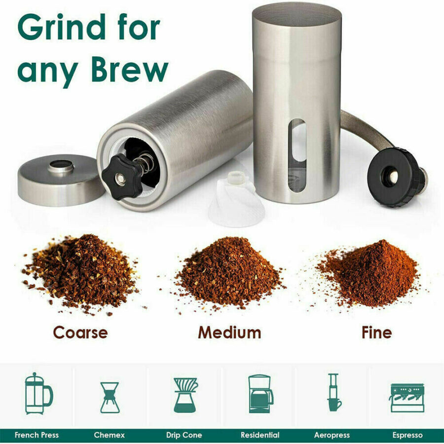 Hand Crank Pepper Conical Burr Grinder Coffee Beans Mill Muller Stainless Steel – Bild 7